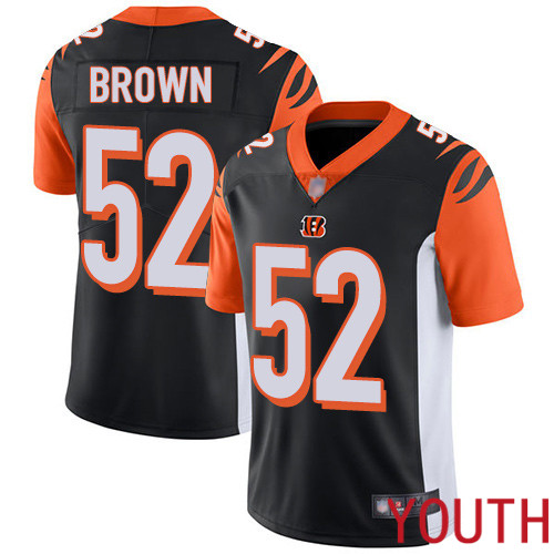 Cincinnati Bengals Limited Black Youth Preston Brown Home Jersey NFL Footballl #52 Vapor Untouchable->youth nfl jersey->Youth Jersey